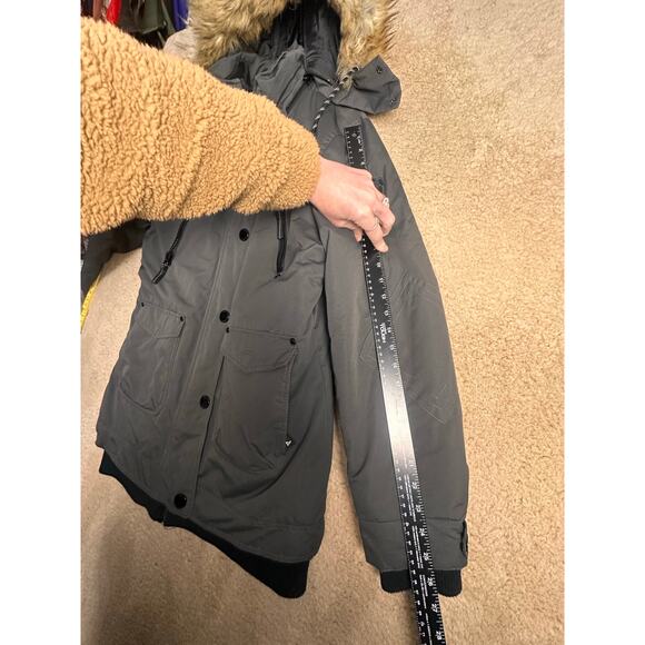 Noize Gray Ella Parka Winter Faux Fur Detachable Hood Jacket Women Sz L Ski Snow - Picture 13 of 16